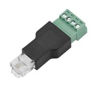 TICFOX Conector Ethernet RJ11 6P4C Macho a Conector de Terminal de Tornillo de 4 Pines Adaptador de módem blindado Premium para transmisión de señal Estable Carcasa de plástico dur