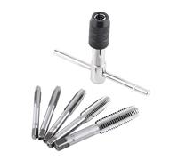 TICFOX Conjunto de Herramientas de Llave de Toque T-Handle, 6pcs T-Handle Ratchet Tock Tapón de Rosca Ajustable Juego de Llave M6 M7 M8 M10 M12 para Madera de Plástico de Metal de