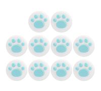 Ticfox Cubierta de Agarre para Pulgar de Gato, Tapa de Silicona Universal para Palanca de Mando, Agarre Protector Suave, cómodo y Duradero, Juego de 10 (Garras Verdes sobre Blanco.)