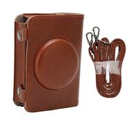TICFOX Estuche para cámara Retro Funda Protectora de Cuero PU con Correa Ajustable para el Hombro para C210R Mini 2 Marrón Ligero Durable Resistente a los arañazos