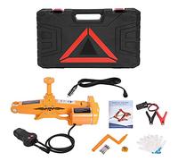 TICFOX Gato Eléctrico de Coche 3T, 12V CC Gato eléctrico de Tijera Altura de elevación de Dos etapas (12-35cm y 17-42cm) con maletín de Almacenamiento y Guantes para SUV, Furgonetas, talleres