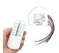 TICFOX Interruptor de control remoto inalámbrico 4 vías, Interruptor de Pared y Mando a Distancia, Interruptores de Luz Pared 220V ON/OFF Luz LED Receptor Transmisor Interruptor de control remoto