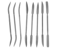 TICFOX Juego De Limas De Doble Punta, 8 Piezas Juego de Limas de Madera de 8 Pulgadas, Raspador de Doble Cabeza de Acero Aleación, Lima Riffler de Doble Punta para Carpintería, Bricolaje