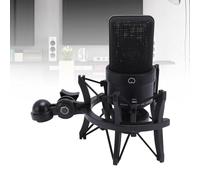 TICFOX Kit de micrófono XLR de condensador de membrana grande, 26 mm, con soporte de choque, filtro de pop, salida XLR, micrófono PC para grabaciones vocales, podcasting, producción musical, juegos y