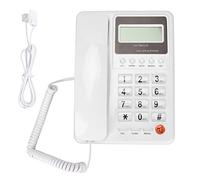 Ticfox KXT8001CID teléfono con cable clásico FSK DTMF sistema de teléfono fijo de escritorio con pantalla de identificación de llamadas para el hogar del hotel ABS (blanco)