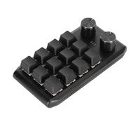 TICFOX Mini Teclado Personalizado, 12 Teclas mecánicas, 2 perillas, Interruptor Rojo programable, Teclado Macro de programación para Juegos de PC, Trabajo Multimedia (BT inalámbrico (batería