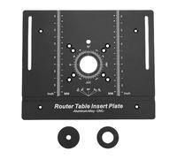 TICFOX Placa de inserción de mesa para enrutador, bancos de carpintería de aleación de aluminio, placa abatible para tallar, recortar y biselar, color negro