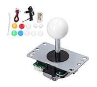 Ticfox QM070901 Juego de joystick Kits Zero Delay Encoder Board 10 Botones Joystick USB DIY Kit para MAME PC Gaming XP Win7 Win8 Win10 (color mixto (blanco))