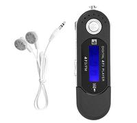 Ticfox Reproductor de MP3, Mini USB 2.0 MP3 con radio FM y auriculares, pantalla LCD, apagado automático (negro)