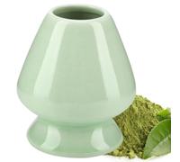 TICFOX Soporte para batidor Matcha, Soporte de Cerámica para Matcha, 1 unidad Soporte de cerámica para batidor de matcha de bambú Chasen accesorio para juego de té(verde)