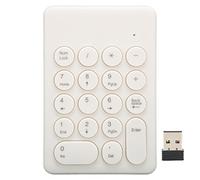 TICFOX Teclado numérico 18 Teclas Diseño ergonómico de inclinación Transmisión de señal Estable inalámbrica de 2,4 GHz Mini Teclado numérico para Trabajadores de Hojas de cálculo C (Blanca)