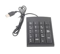 TICFOX Teclado numérico Mini USB portátil Teclado numérico Diseño ultradelgado Antideslizante para computadoras portátiles y de Escritorio Material ABS Negro 12.9x8.9x1.1cm