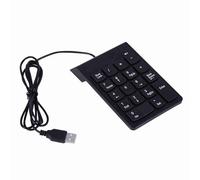 TICFOX Teclado numérico USB Mini Teclado numérico 18 Teclas Plug and Play Resistente a derrames Inclinación ergonómica para computadora portátil PC de Escritorio Negro 13,8 x 8,5 c