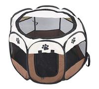 Ticfox Tienda para Mascotas Jaula Plegable portátil Tienda de Juegos para Ejercicios Cubierta de Malla para Uso en Interiores y Exteriores Tela Oxford 600D Duradera Café Rojo 68 x (Marrón)