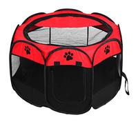 Ticfox Tienda para Mascotas Jaula Plegable portátil Tienda de Juegos para Ejercicios Cubierta de Malla para Uso en Interiores y Exteriores Tela Oxford 600D Duradera Café Rojo 68 x (Día)