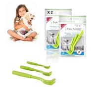 Tick Twister O'Tom - Herramientas para eliminar garrapatas para perros, gatos y seres humanos, 3 piezas, segura y sin dolor, para garrapatas pequeñas, medianas y grandes, fabricado en Francia por