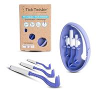 Tick Twister - Tick para perro, gato y humano (juego de 3) - Extracción fácil, rápida y sin dolor, pinza para garrapatas con caja de almacenamiento, ideal para viajes y en casa (violeta, 1 set)