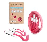 Tick Twister Tire Tique para Perro, Gato y Humano (Set de 3) - Retirada Fácil, Rápida y sin Dolor - Pinza para Garrapatas con Caja de Almacenamiento, Ideal para Viajar y para el Hogar (Rosa, 1 Set)