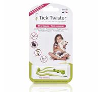 Tick Twister Tire Tique para perros, gatos y humanos (juego de 3 - Verde) - Extracción fácil, rápida y sin dolor, pinza para garrapatas para todos los tamaños de garrapatas - Fabricado en Francia