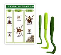 TickCheck Herramientas removedor de garrapatas y Tarjeta de identificación de garrapatas para Humanos, Perros y Gatos 1 Set (Pack de 3)