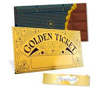 Ticket Dorado Tarjeta Regalo Rasca y Gana para Personalizar; Crea tu Propia Tarjeta Dorada - Golden Ticket Tarjeta Regalo - Ideas de Regalo Únicas para Cumpleaños, Navidad, Aniversario - de Inovida