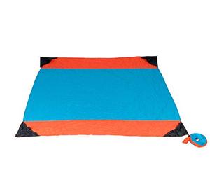 Ticket to the Moon Fair Trade & Hecho a Mano Manta de Playa | Aqua/Naranja | 2.13 x 2.13 m