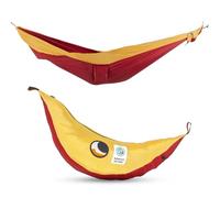 Ticket To The Moon Hamaca Kingsize Liviana, 1-2 Personas, Comercio Justo y Hecho a Mano, BORGOÑA/Amarillo Oscuro, para Viajes, Camping y Uso Cotidiano, XXL 3.2 * 2.3m, 700g, Seda de paracaídas
