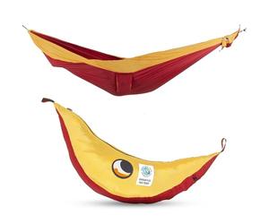 Ticket To The Moon Hamaca Kingsize Liviana, 1-2 Personas, Comercio Justo y Hecho a Mano, BORGOÑA/Amarillo Oscuro, para Viajes, Camping y Uso Cotidiano, XXL 3.2 * 2.3m, 700g, Seda de paracaídas