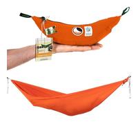 Ticket to the Moon Hamaca Ultraligera para Exteriores, Color Naranja, de Seda de paracaídas de Nailon con 320 x 140 cm y Solo 228 g, Hamaca de fácil Montaje, Incluye Mini mosquetón de 6 kn, Original