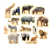 TickiT 73572 Wooden Wild Animal Blocks - Wooden Toys - Early Development & Activity Toys