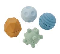 tickit Silisoft - Bolas sensoriales - 4 Bolas de Silicona Suave con Texturas y agitadores giratorios para Juego sensorial del bebé, Neutro