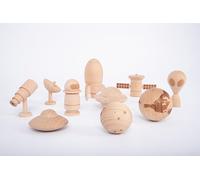 TickiT Space, Moon, Rocket, Spaceship, Astronaut 73476 Juego de Aventuras espaciales de Madera, Color Natural, Medium