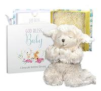 Tickle & Main Bebé Cordero Musical Rezando y Set de regalo de libro de oraciones en caja de recuerdos, regalos de bautismo para niñas y niños