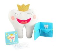 Tickle & Main Tooth Fairy Pillow Kit con bloc de notas y bolsa de recuerdo. El juego de 3 piezas incluye almohada con bolsillo para guardar notas de dientes y fotografía.