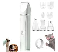 Tickle Paw 4-in-1 Electric Pet Grooming Kit, Dog Nail Grinder Paw Trimmer, Quiet, Waterproof, Precision Trimmer & Nail Grinder, Waterproof, for Cats, Dog (White)