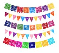TICKLELY 6 piezas pancartas mexicanas para el Día de los Muertos,decoraciones para fiestas,coloridas fiestas mexicanas caladas,guirnaldas para el Día de los Muertos,decoraciones para el Cinco de Mayo