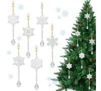 TICKLELY 6pcs Kit de Pintura de Diamantes 5D, 12pcs Llavero de Copo de Nieve, Herramientas Completas, Decoración de Invierno y Navidad, Manualidades DIY, Suministros para Fiestas (2 Estilos)