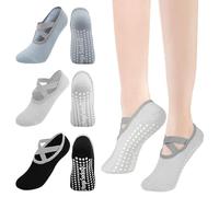 TICKLELY Calcetines Antideslizantes para Pilates y Yoga, 3 PCS, Cómodos y Elegantes Calcetines para Mujer, Hombre, Accesorios Perfectos para Pilates, Yoga y Piscina