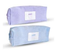 TICKLELY Conjunto de 2 Estuches, Estuche Escolar -Pencil Case, Estojo Escolar - Diseño Elegante y Funcional, Color Azul Claro y Morado Claro