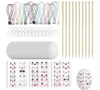 TICKLELY Set de 25 Huevos de Pascua para Pintar, Incluye Accesorios DIY, colgadores, Cuerdas y Pegatinas, decoración Ideal para Pascua y Manualidades Familiares
