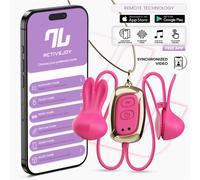Tickly Pinzas para Pezones con Vibración, Control y Collar con APP de Intoyou App Series