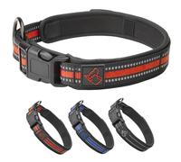 TickTrick Collar para perros con soporte integrado para garrapatas - Collar de entrenamiento para perros de nailon resistente - reflectante - S - XL - negro, rojo, azul - para perros pequeños y