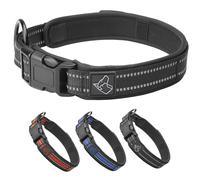 TickTrick Collar para perros con soporte integrado para garrapatas - Collar de entrenamiento para perros de nailon resistente - reflectante - S - XL - negro, rojo y azul - para perros pequeños y