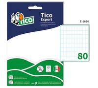 Tico España 418246 E-1610 Etiquetas A5 blancas adhesivas escribible 16x10 mm, sobre de 10 hojas