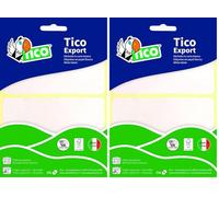 Tico España 418351 E-4428 Etiquetas A5 blancas adhesivas escribible 44x28mm, sobre de 10 hojas (Paquete de 2)