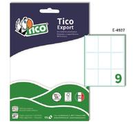Tico España E-4937, Etiquetas blancas adhesivas escribible 49x37mm, sobre de 10 hojas din A5