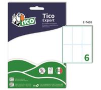 Tico España E-7438 Etiquetas A5 blancas adhesivas escribible 74x38 mm, sobre de 10 hojas