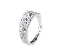Ticome Anillo de diamante de moissanita de iones de titanio, anillo de curación ajustable de ojo de Horus para mujer, equilibrio energético, tendencia de autocuración, regalo de joyería (diamante
