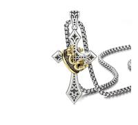 Ticome Collar de cruz de corona para mujeres y hombres, colgante vintage de crucifijo de espinas, cadena de cruz de Jesucristo con diadem, joyería cristiana religiosa personalizada