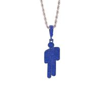 Ticome Collar de diamantes humanos coloridos para mujer y hombre, acero inoxidable, collar de villano de hip hop, cabeza inclinada, accesorios brillantes de moda